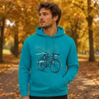 Bluza z Kapturem College Hoodie  - Nadruk -  kolor Lagoon Blue