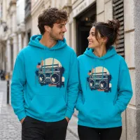 Bluza z Kapturem College Hoodie  - Nadruk -  kolor Lagoon Blue