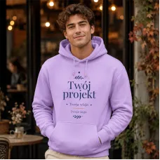 Bluza z Kapturem College Hoodie  - Nadruk -  kolor Lavender
