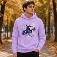 Bluza z Kapturem College Hoodie - Nadruk - kolor Lavender Bluza z Kapturem College Hoodie - Nadruk - kolor Lavender