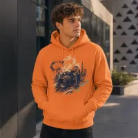 Bluza z Kapturem College Hoodie - Nadruk - kolor Light Orange Bluza z Kapturem College Hoodie - Nadruk - kolor Light Orange