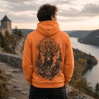 Bluza z Kapturem College Hoodie - Nadruk - kolor Light Orange Bluza z Kapturem College Hoodie - Nadruk - kolor Light Orange