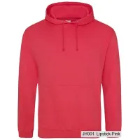 Bluza z Kapturem College Hoodie  - Nadruk -  kolor Lipstick Pink