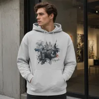 Bluza z Kapturem College Hoodie  - Nadruk -  kolor Moondust Grey (Solid)