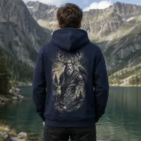 Bluza z Kapturem College Hoodie  - Nadruk -  kolor Navy Smoke