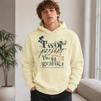 Bluza z Kapturem College Hoodie - Nadruk - kolor Pina Colada Bluza z Kapturem College Hoodie - Nadruk - kolor Pina Colada