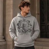 Bluza z Kapturem College Hoodie  - Nadruk -  kolor Platinum Grey