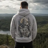 Bluza z Kapturem College Hoodie  - Nadruk -  kolor Platinum Grey
