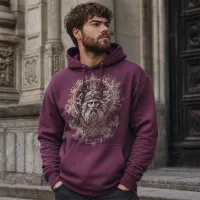 Bluza z Kapturem College Hoodie  - Nadruk -  kolor Plum