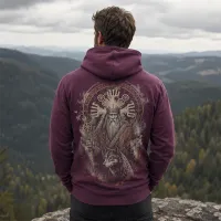 Bluza z Kapturem College Hoodie  - Nadruk -  kolor Plum