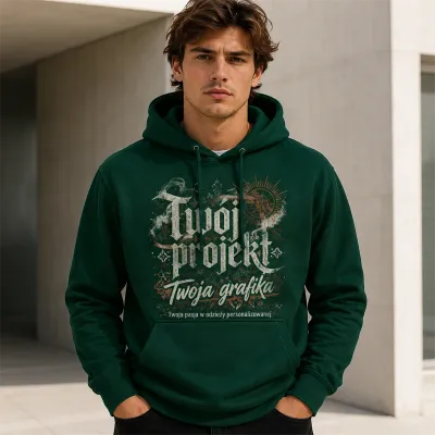 Bluza z Kapturem College Hoodie - Nadruk - kolor Rainforest Green Bluza z Kapturem College Hoodie - Nadruk - kolor Rainforest Green