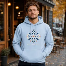Bluza z Kapturem College Hoodie  - Nadruk -  kolor Sky Blue