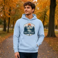Bluza z Kapturem College Hoodie  - Nadruk -  kolor Sky Blue