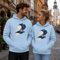 Bluza z Kapturem College Hoodie  - Nadruk -  kolor Sky Blue