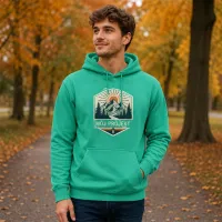Bluza z Kapturem College Hoodie  - Nadruk -  kolor Spring Green