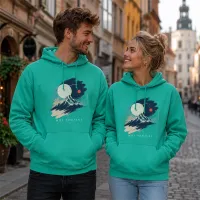 Bluza z Kapturem College Hoodie  - Nadruk -  kolor Spring Green