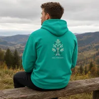 Bluza z Kapturem College Hoodie  - Nadruk -  kolor Spring Green