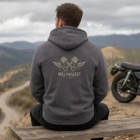 Bluza z Kapturem College Hoodie  - Nadruk -  kolor Steel Grey (Solid)