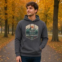 Bluza z Kapturem College Hoodie  - Nadruk -  kolor Storm Grey (Solid)