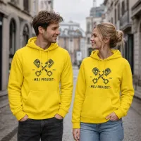 Bluza z Kapturem College Hoodie  - Nadruk -  kolor Sun Yellow