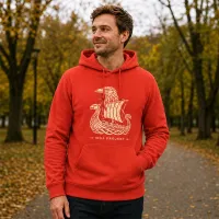 Bluza z Kapturem College Hoodie - Nadruk - kolor Sunset Orange Bluza z Kapturem College Hoodie - Nadruk - kolor Sunset Orange