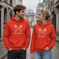 Bluza z Kapturem College Hoodie - Nadruk - kolor Sunset Orange Bluza z Kapturem College Hoodie - Nadruk - kolor Sunset Orange