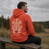 Bluza z Kapturem College Hoodie - Nadruk - kolor Sunset Orange Bluza z Kapturem College Hoodie - Nadruk - kolor Sunset Orange