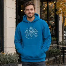 Bluza z Kapturem College Hoodie  - Nadruk -  kolor Tropical Blue
