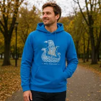 Bluza z Kapturem College Hoodie  - Nadruk -  kolor Tropical Blue