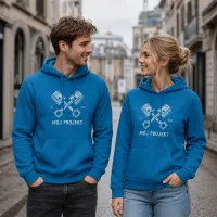 Bluza z Kapturem College Hoodie  - Nadruk -  kolor Tropical Blue