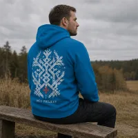 Bluza z Kapturem College Hoodie  - Nadruk -  kolor Tropical Blue