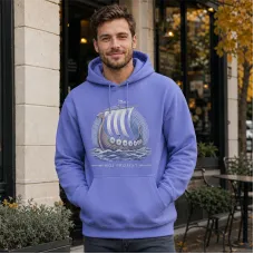 Bluza z Kapturem College Hoodie  - Nadruk -  kolor True Violet