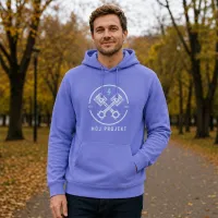 Bluza z Kapturem College Hoodie  - Nadruk -  kolor True Violet