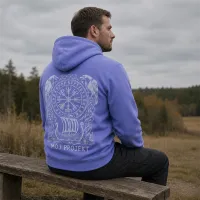 Bluza z Kapturem College Hoodie  - Nadruk -  kolor True Violet