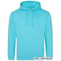 Bluza z Kapturem College Hoodie  - Nadruk -  kolor Turquoise Surf