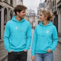 Bluza z Kapturem College Hoodie  - Nadruk -  kolor Turquoise Surf