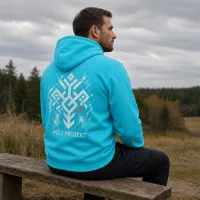 Bluza z Kapturem College Hoodie  - Nadruk -  kolor Turquoise Surf