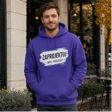 Bluza z Kapturem College Hoodie  - Nadruk -  kolor Ultra Violet