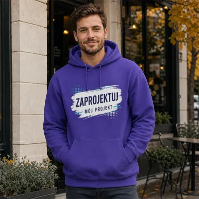 Bluza z Kapturem College Hoodie - Nadruk - kolor Ultra Violet Bluza z Kapturem College Hoodie - Nadruk - kolor Ultra Violet