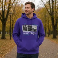 Bluza z Kapturem College Hoodie - Nadruk - kolor Ultra Violet Bluza z Kapturem College Hoodie - Nadruk - kolor Ultra Violet