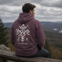 Bluza z Kapturem College Hoodie - Nadruk - kolor Wild Mulberry Bluza z Kapturem College Hoodie - Nadruk - kolor Wild Mulberry