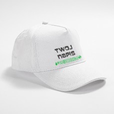 Czapka z daszkiem Bawełniana Biała + 5 kolorów Nadruk DTF