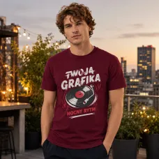 Koszulka Imperial Męska / Unisex - Nadruk - kolor Burgundy