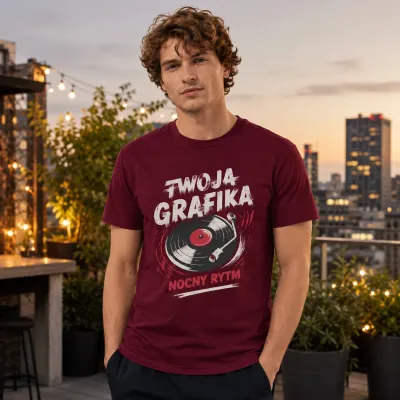Koszulka Imperial Męska / Unisex - Nadruk - kolor Burgundy