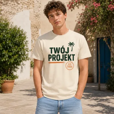 Koszulka Imperial Męska / Unisex - Nadruk - kolor Cream