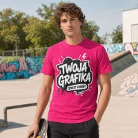 Koszulka Imperial Męska / Unisex - Nadruk - kolor Fuchsia