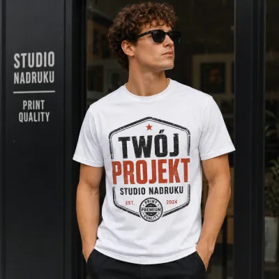 Koszulka Imperial Męska / Unisex - Nadruk - kolor White