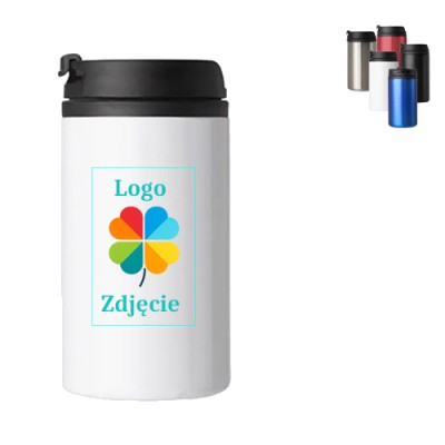 Kompaktowy Kubek Termiczny ze Stali Nierdzewnej 300ml – kolor Biały