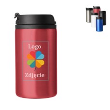 Kompaktowy Kubek Termiczny ze Stali Nierdzewnej 300ml – Metaliczny Czerwony