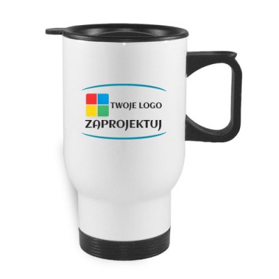 Kubek Termiczny z Uchem 450ml – Biały Kubek Termiczny z Uchem 450ml – Biały